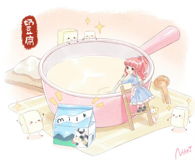 暖暖-Nikki的微博/22-10-25/日常系列：在窗边制作奶豆腐时，几颗桂花被风送到了正在熬制的牛奶中，要不......就来做桂花味的奶豆腐吧！[馋嘴] ​​​​​​