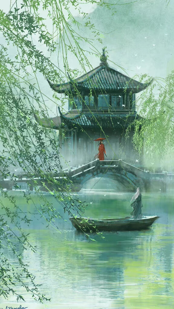 古风手绘插图…