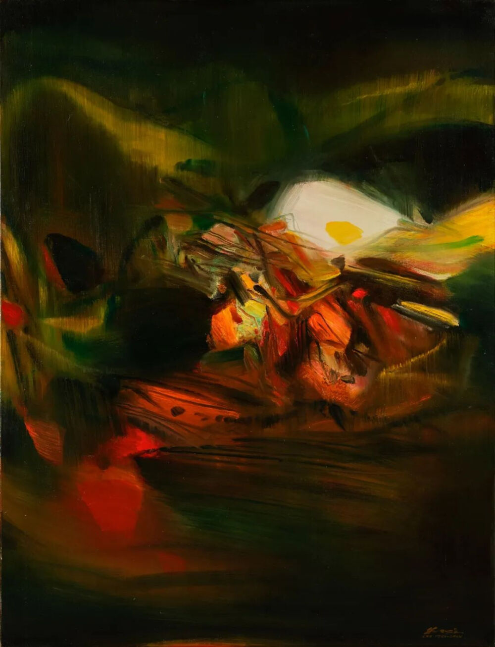 朱德群《南山》，油彩、画布，116×88.8cm，1976年，邦瀚斯秋拍估价：350万-550万港元