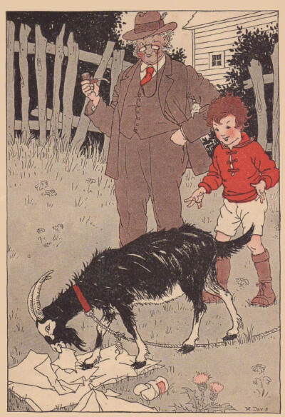 1925年美国插画家Marguerite Davis为《The Field Fourth Reader》绘制的童趣插图。 