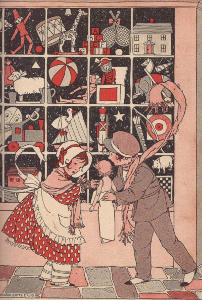 1925年美国插画家Marguerite Davis为《The Field Fourth Reader》绘制的童趣插图。 