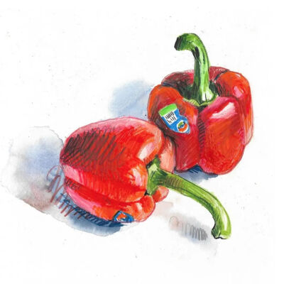 水彩|水彩零食 食物 水彩单品绘画tmlnkv
