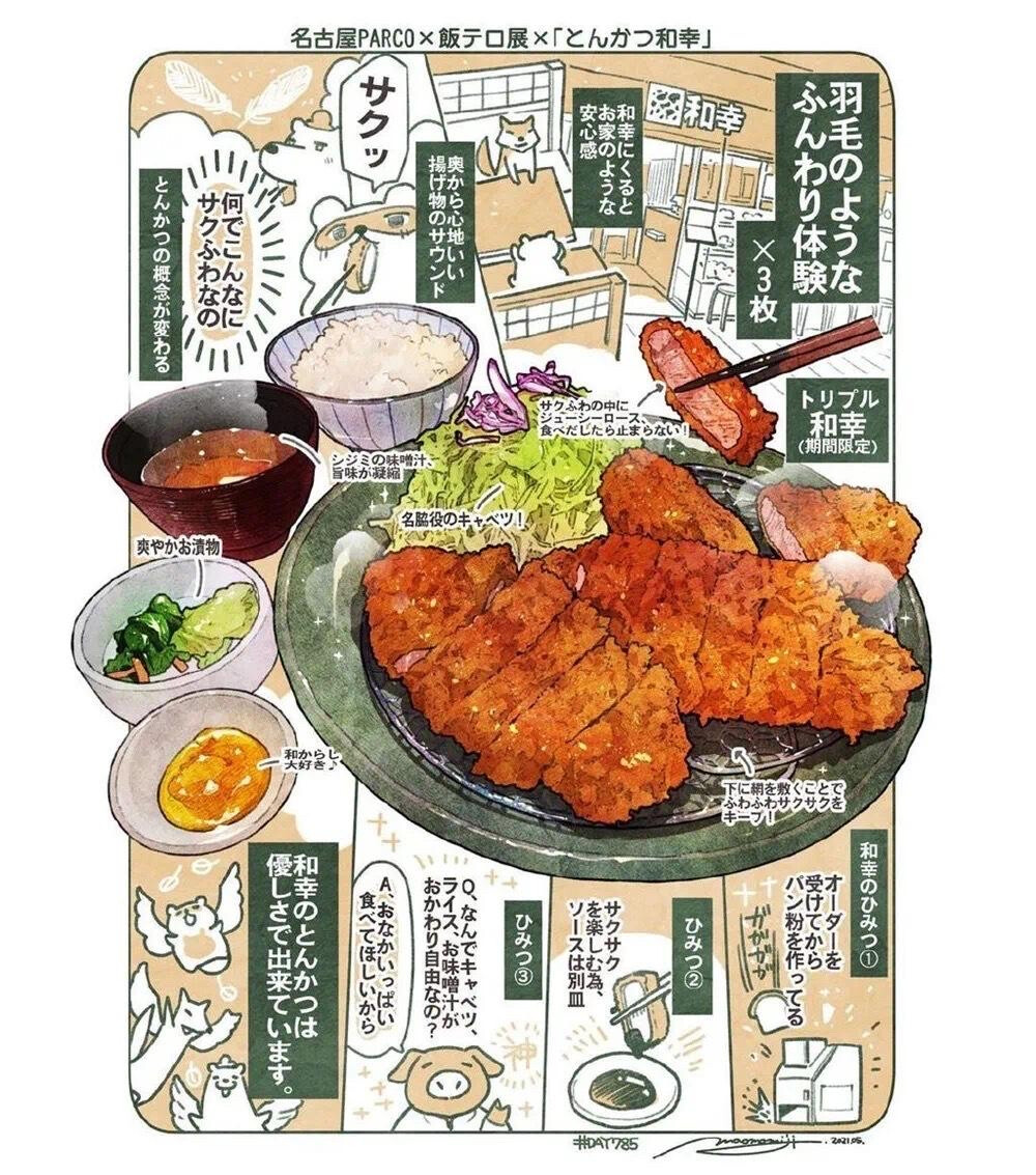 治愈系美食插画作品