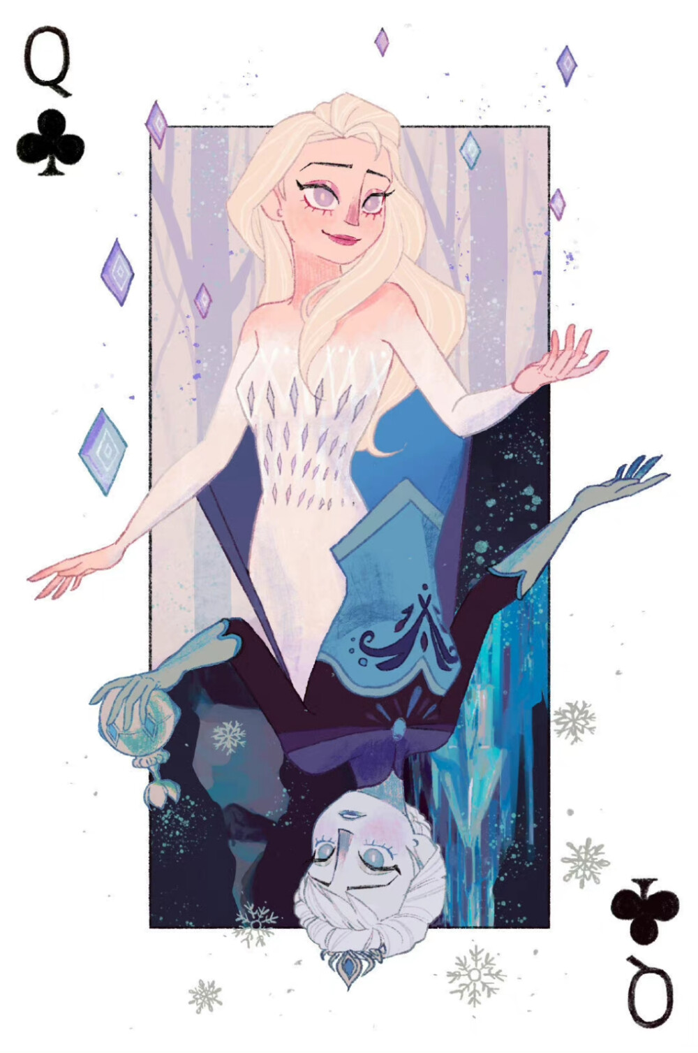 迪士尼双面公主，插画师 sansa0u0