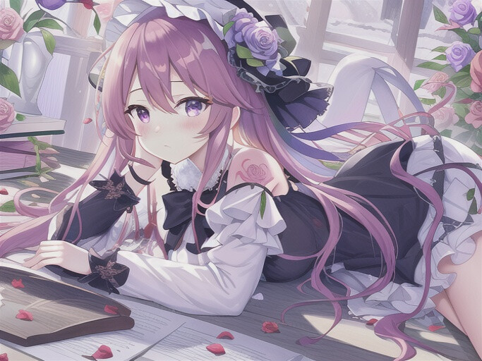 紫色公主裙＋玫瑰头饰＋女团头