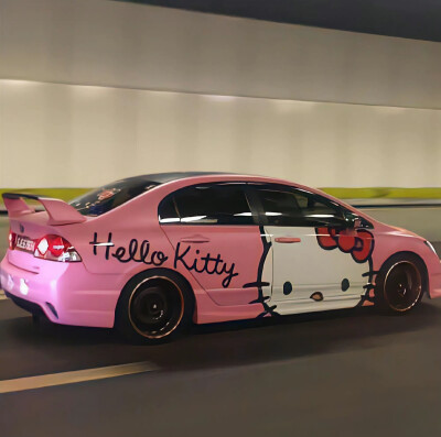 可爱 粉色 Hello kitty 背景图