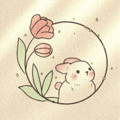 动漫头像 可爱 兔子 萌宠 （画师不详 出处不详）