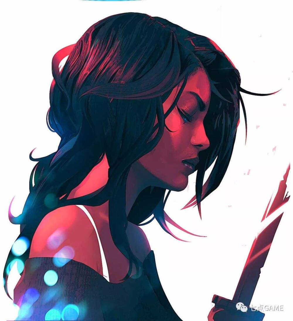 赛博朋克风女头像(侵权删)