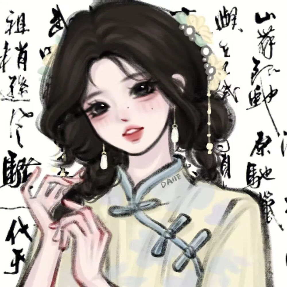 新中式风女生漫头
