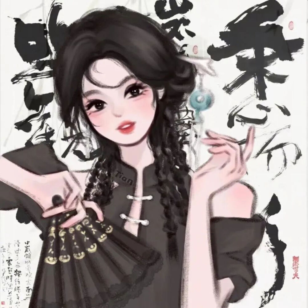 新中式风女生漫头