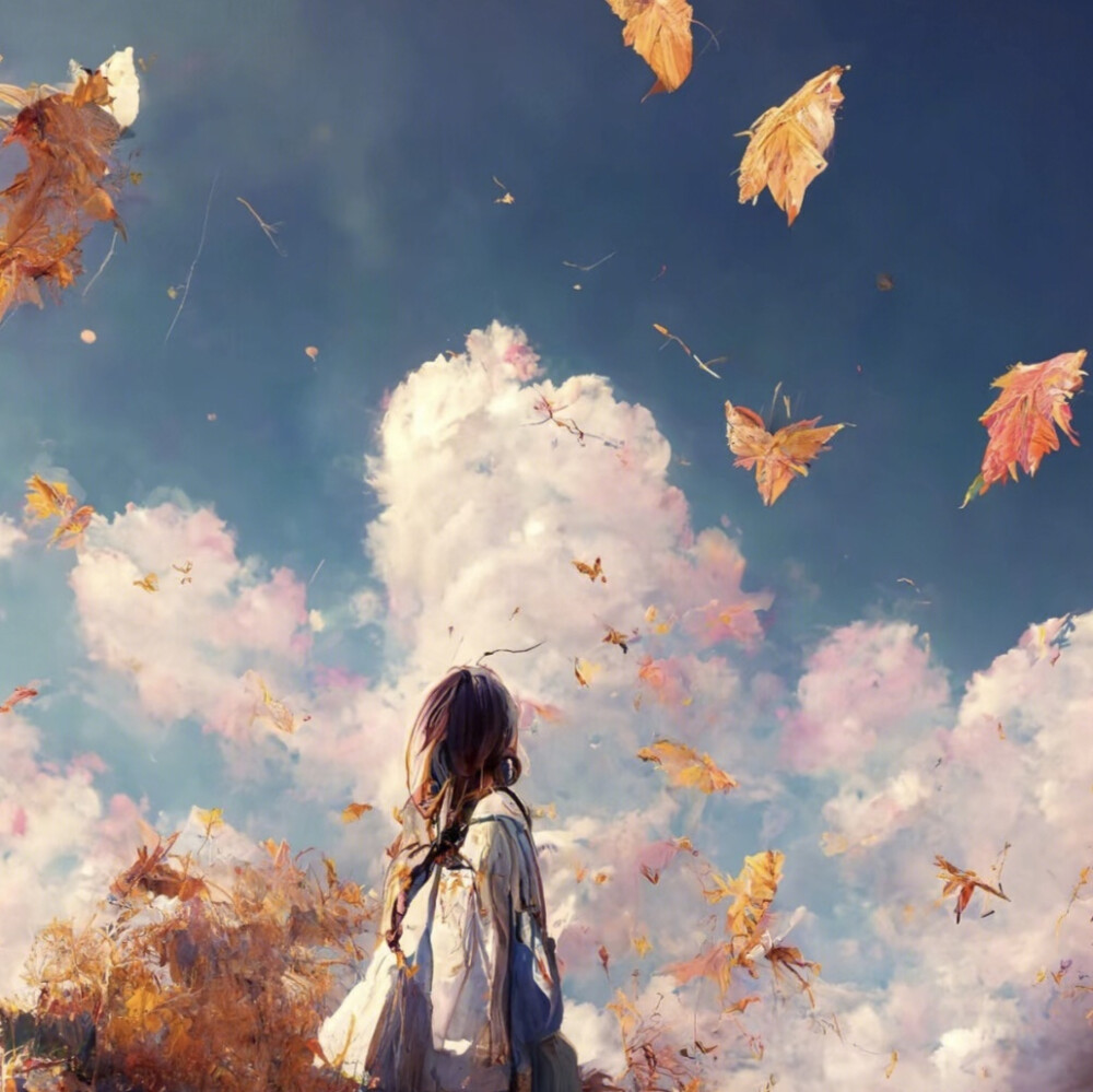 动漫头像女头女生背影画师不详出处不详