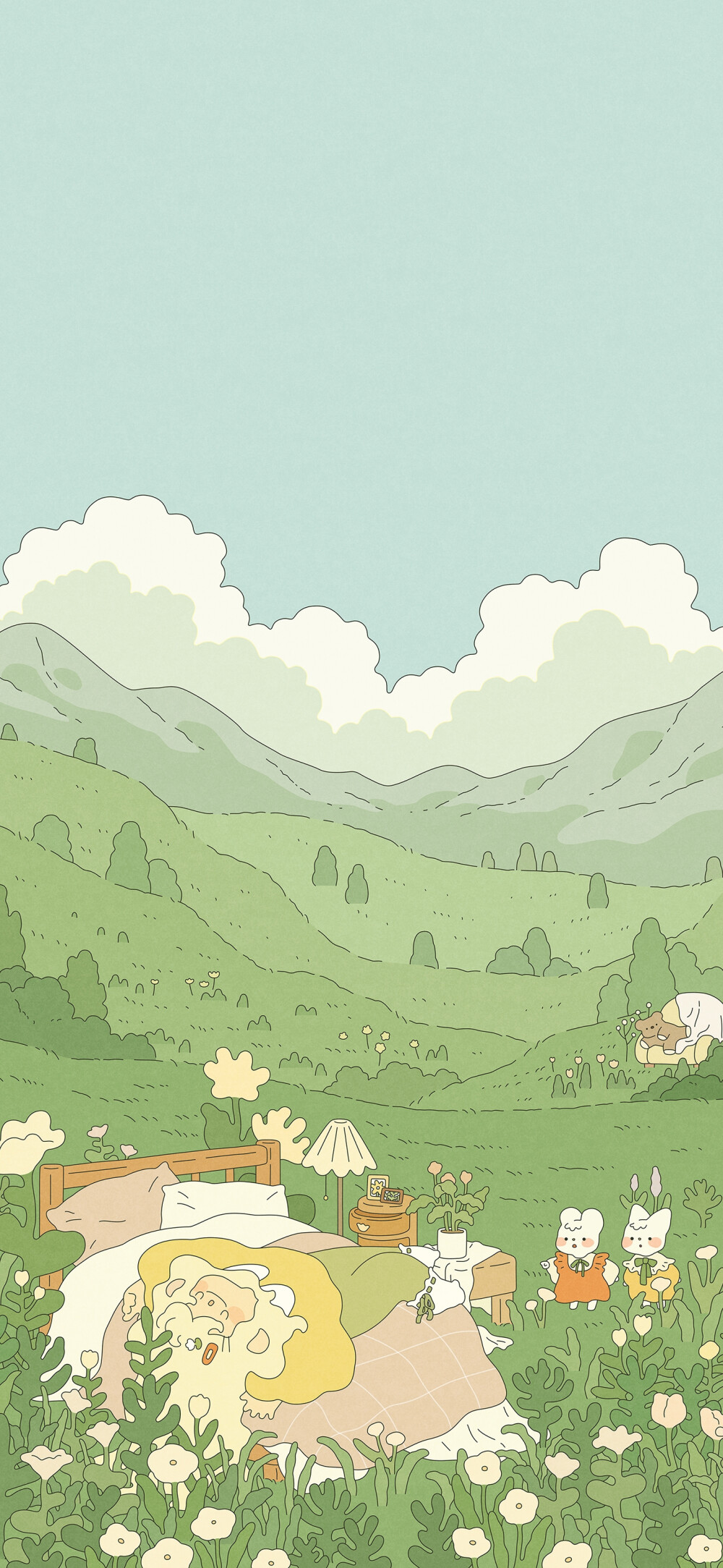 绿色 卡通 插画 锁屏壁纸 grafoli @ noroc - 高清图片，堆糖，美图壁纸兴趣社区