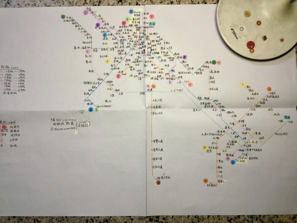 福州地铁2035年+线路图（这次懒得画上国家铁路和地形了）