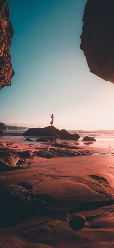 黄昏、人物、海洋、风景、美女