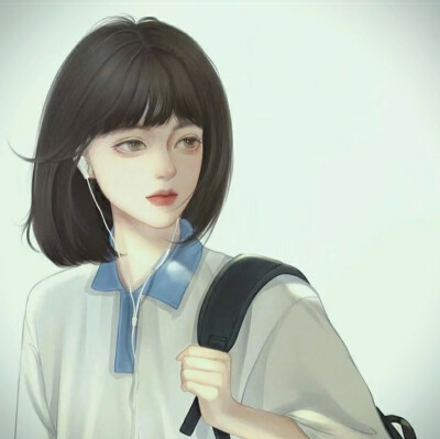 短头发女生学生头像