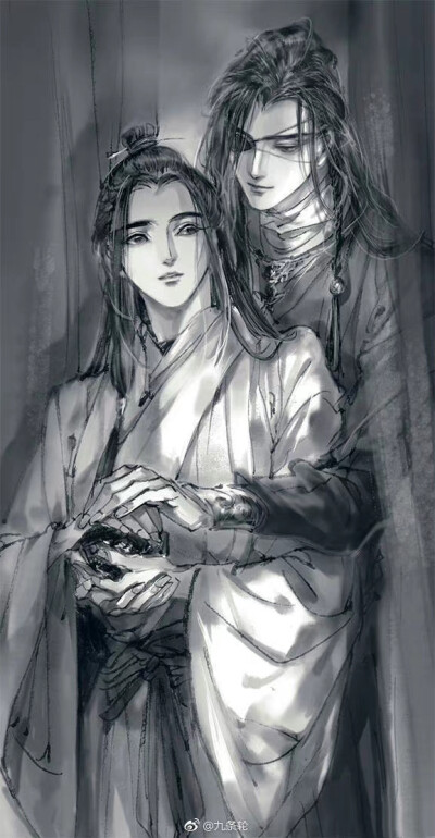 《天官赐福》花城&谢怜
图源微博：动漫绘馆日常
画师：長陽_拔罐好友想来他也不会怪我