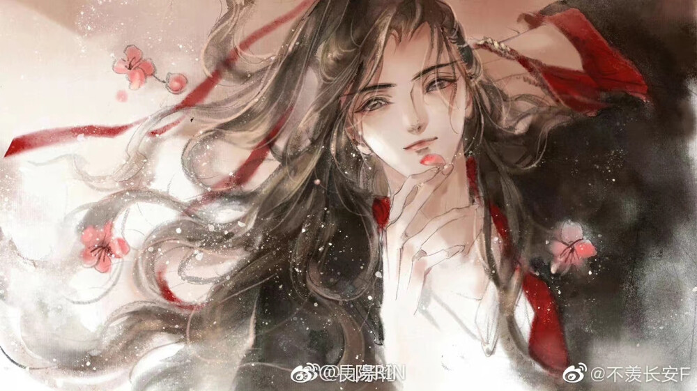 《魔道祖师》蓝忘机＆魏无羡
图源微博：不羡长安F
画师：長陽_拔罐好友想来他也不会怪我