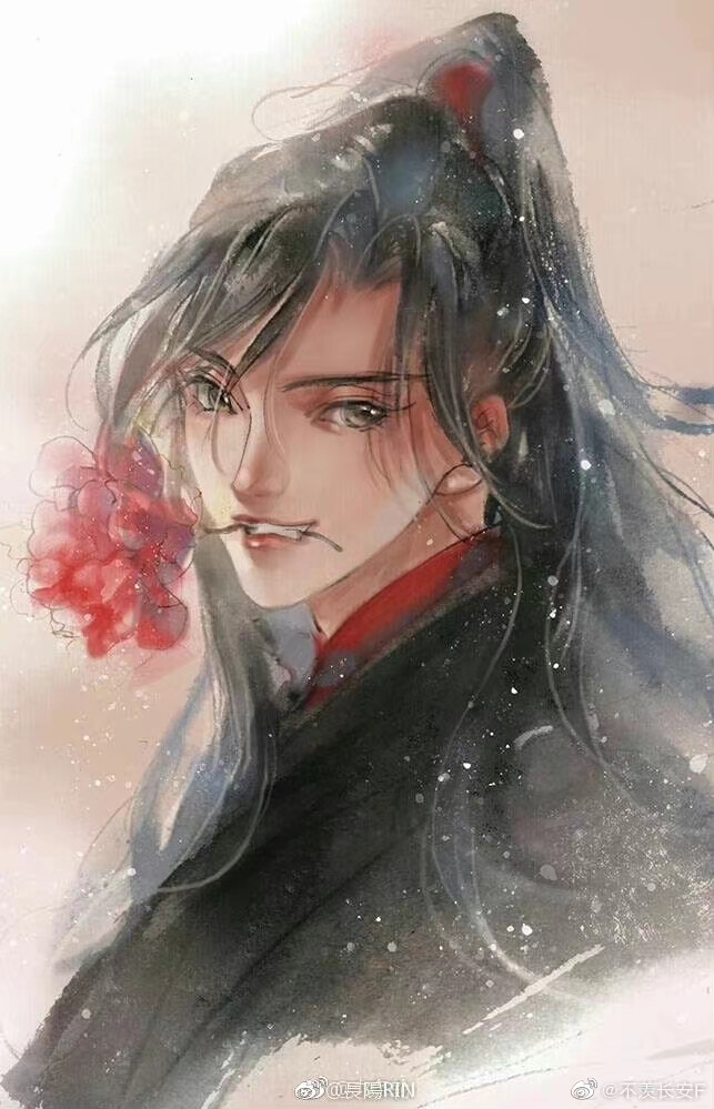 《魔道祖师》蓝忘机＆魏无羡
图源微博：不羡长安F
画师：長陽_拔罐好友想来他也不会怪我