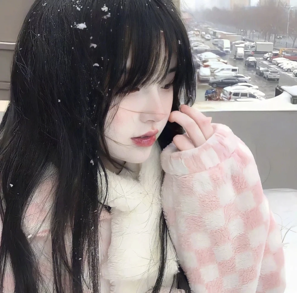 真人女头雪天纯yu女生头像可爱