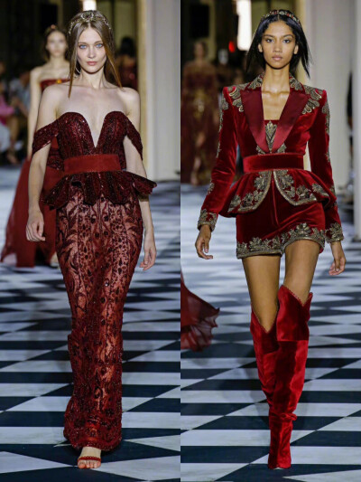 Zuhair Murad 2018秋冬定制系列
典雅奢华的巴洛克宫廷风格是Zuhair Murad的标志之一，作为高定界的扛把Zuhair Murad每年的作品都不会让人失望。本季灵感来源于圣彼得堡，运用了大量花卉和蔓藤花纹的图案，花纹颜色倾…