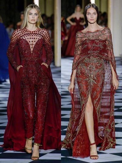 Zuhair Murad 2018秋冬定制系列
典雅奢华的巴洛克宫廷风格是Zuhair Murad的标志之一，作为高定界的扛把Zuhair Murad每年的作品都不会让人失望。本季灵感来源于圣彼得堡，运用了大量花卉和蔓藤花纹的图案，花纹颜色倾…