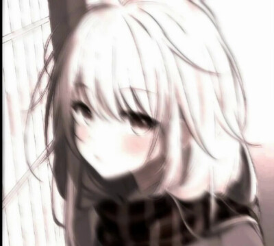 动漫模糊高冷头像。