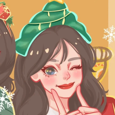 鸭鸭绘画风格头像圣诞节新年图头像