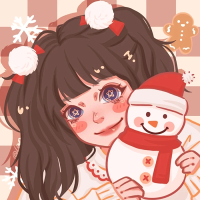 鸭鸭绘画风格头像圣诞节新年图头像