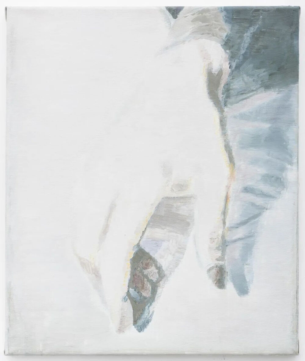 Luc Tuymans《Hand》，布面油画，51×42cm，1998年