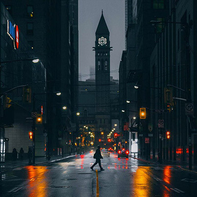 夜晚的欧洲街道