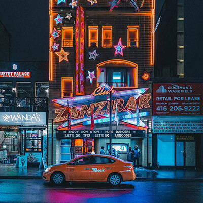 夜晚的欧洲街道