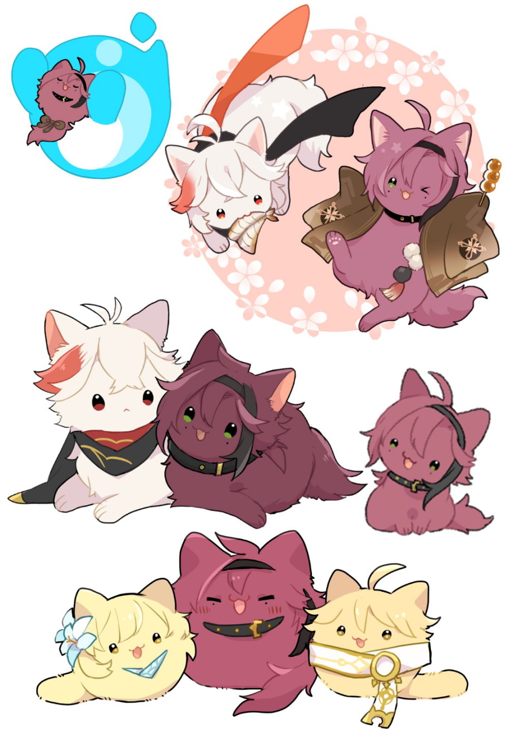 原神 鹿野院平藏 枫原万叶 荧 空 推特:@nz__g