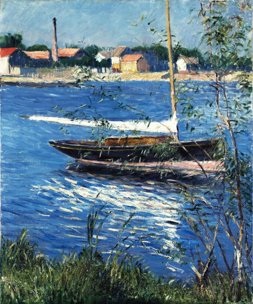 亚嘉杜塞纳河上的泊船（Boat moored on the Seine at Argenteuil）
古斯塔夫·卡耶博特1884
名称：亚嘉杜塞纳河上的泊船
英文名称：Boat moored on the Seine at Argenteuil
创作者：古斯塔夫·卡耶博特
创作日期：1884
实际尺寸：65.4 x 54.2 cm
类别：船舶
材质：布面油画
位于：美国-堪萨斯尼尔斯阿德金博物馆