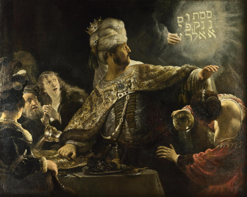 伯沙撒的盛宴（Belshazzar ’s Feast）
倫勃朗·哈爾曼松·凡·萊因1635
名稱：伯沙撒的盛宴
英文名稱：Belshazzar ’s Feast
創(chuàng)作者：倫勃朗·哈爾曼松·凡·萊因
創(chuàng)作日期：1635
實(shí)際尺寸：167.6 x 209.2 cm
類別：宗教
材質(zhì)：布面油畫(huà)
位于：英國(guó)-倫敦國(guó)家畫(huà)廊