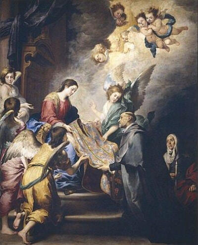 圣母授予圣埃迪方索（The Virgin Descending to Award Saint Ildefonso）
巴托洛梅·埃斯特班·穆里罗1655
名称：圣母授予圣埃迪方索
英文名称：The Virgin Descending to Award Saint Ildefonso
创作者：巴托洛梅·埃…