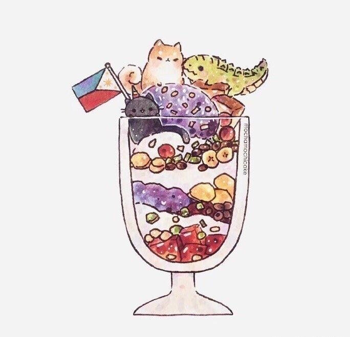 治愈系甜点插画作品