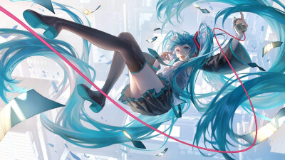 Miku，画师摸鱼图，找不到原图了