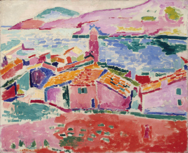 亨利·马蒂斯（Henri Matisse）《Les toits de Collioure》，布面油画，59.5×73cm，1905年