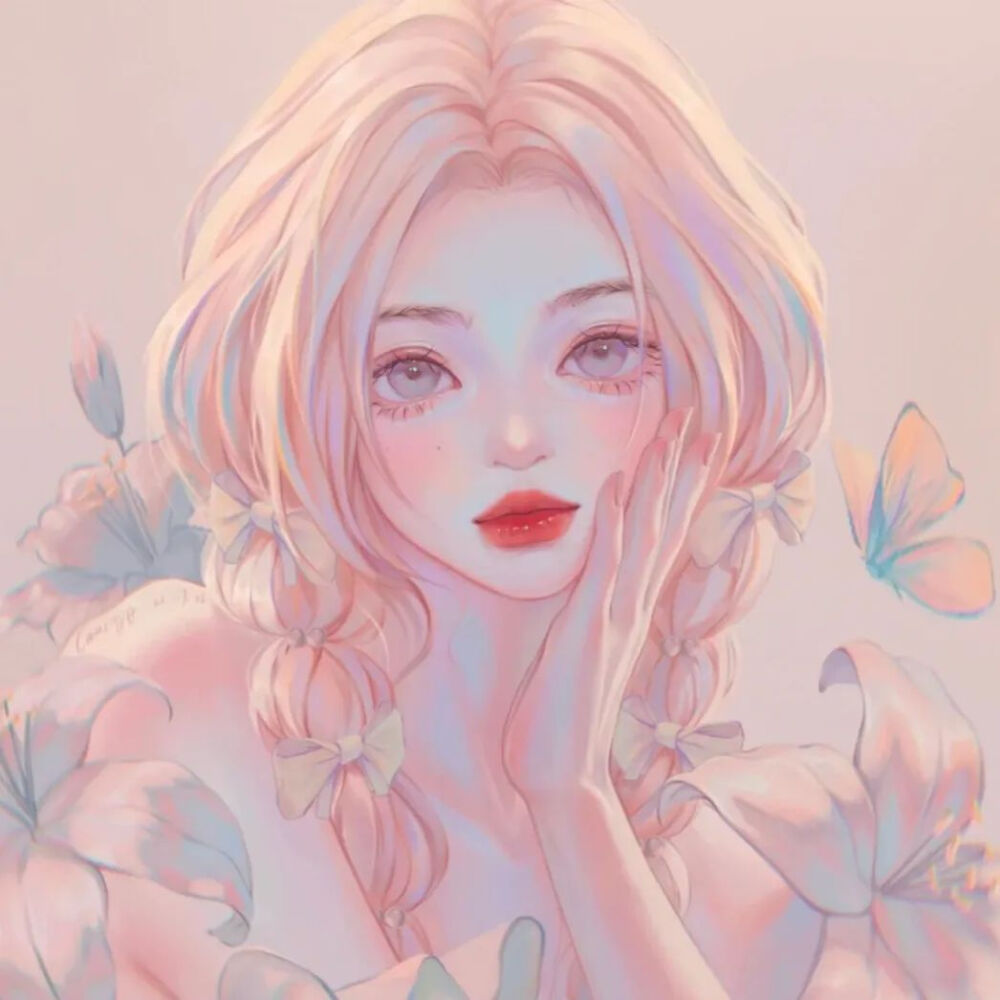 手绘插画女生头像