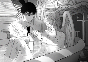 #电锯人# 早川秋x天使恶魔。好磕！
（twitter：mmmiaa__) ​​​