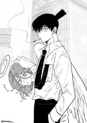 #电锯人# 早川秋x天使恶魔。好磕！
（twitter：mmmiaa__) ​​​