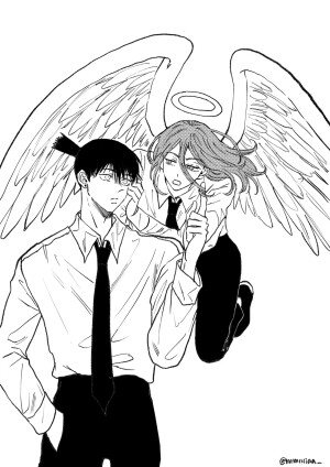 #电锯人# 早川秋x天使恶魔。好磕！
（twitter：mmmiaa__) ​​​