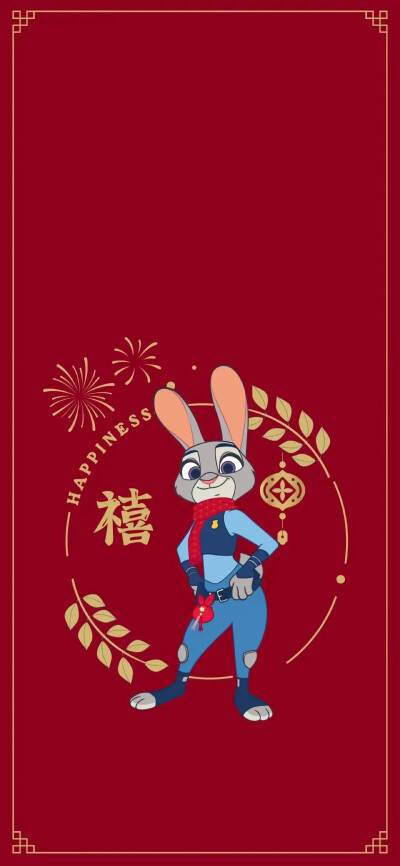 兔朱迪/达菲七宝·福兔贺春新年壁纸