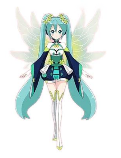 绿牡丹精灵王初音未来，图片自扣