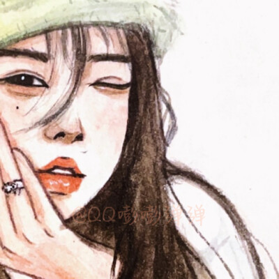 水彩头像｜甜系辣妹