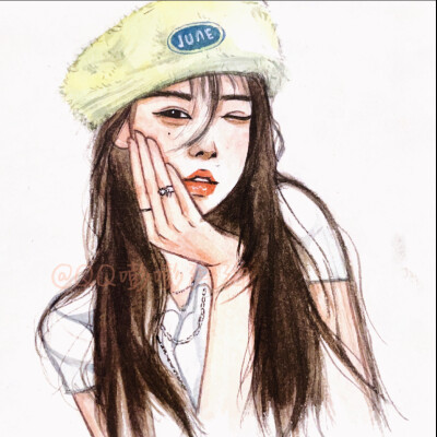 水彩头像｜甜系辣妹