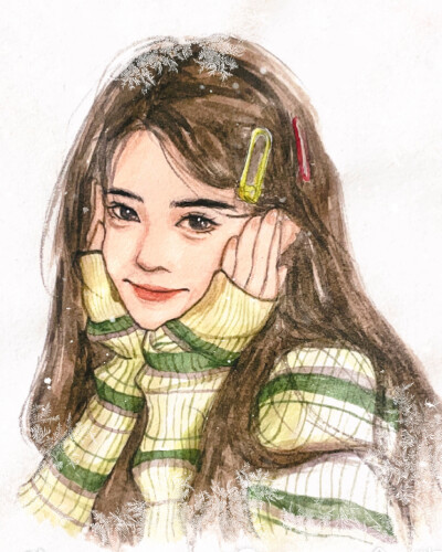 水彩头像｜鞠婧祎 刘亦菲