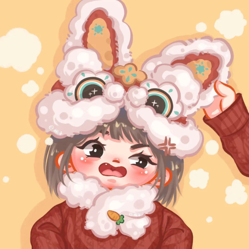 过年 红色 情侣 头像 