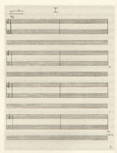 《4分33秒》乐谱首页，第一乐章，1952年