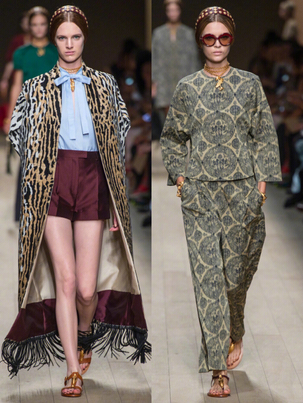 Valentino 2014年春夏高定系列
Valentino的Maria Grazia Chiuri和Pierpaolo Piccioli在本季作品中以歌剧作为设计灵感。黑色蕾丝礼服点缀鲜艳色彩的细节装饰，像舞台服装或者地方特色礼服。设计师想用一种非常典型的方式来描述每一部歌剧的主角，从而“为女性复杂的世界创造一个虚构的场景”。设计重点包括露肚低腰裤、裙和搭配半长裤子的恰恰装以及缀上泡泡细绸布的紧身短裤，即使是最简单的服装也增加了迷人的细节。